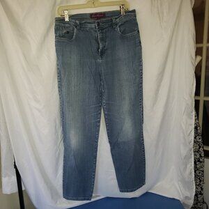 Ladies GLORIA VANDERBILT Straight Leg Faded Denim Jeans - 12 Avg